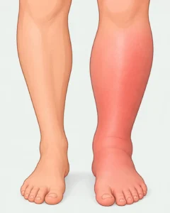 Illustrated cankle pictures showing how fluid buildup changes ankle shape