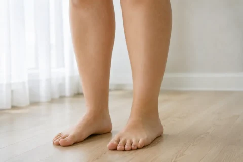 What causes cankles - bare lower legs showing minimal taper between calf and ankle