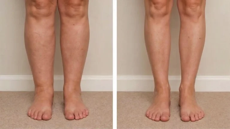 Cankles vs. ankles comparison showing a leg with cankles next to a leg with a normal ankle taper
