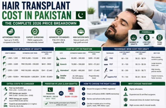 Hair Transplant Cost in Pakistan